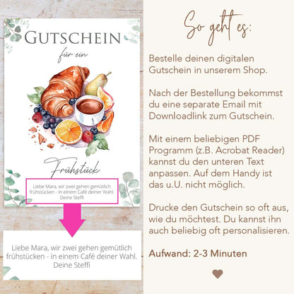 Gutschein Frühstücken Herzensprojekt Manufaktur