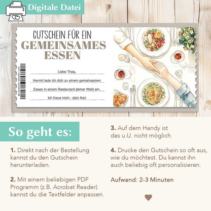 Gutschein gemeinsam Essen Herzensprojekt Manufaktur