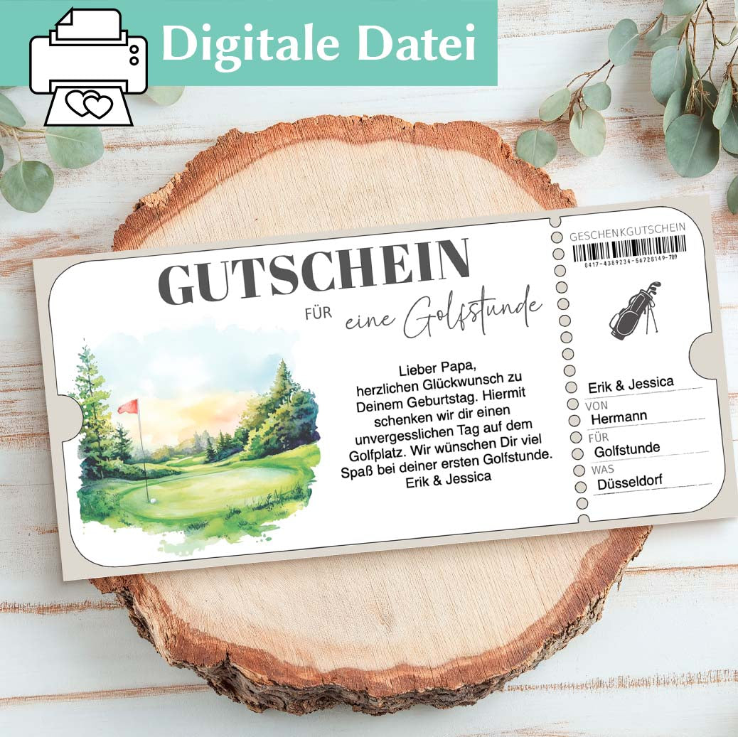 Gutschein Golfstunde Herzensprojekt Manufaktur