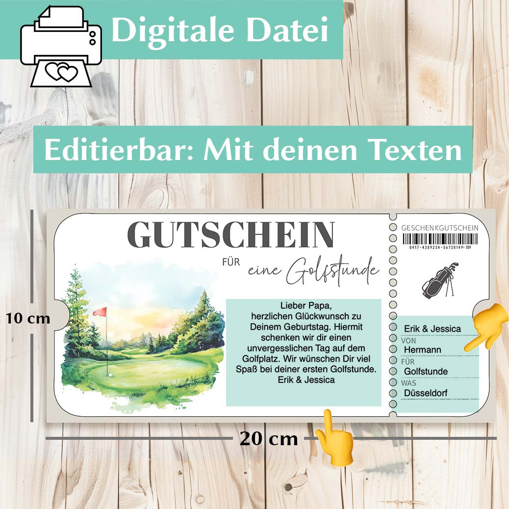 Gutschein Golfstunde Herzensprojekt Manufaktur