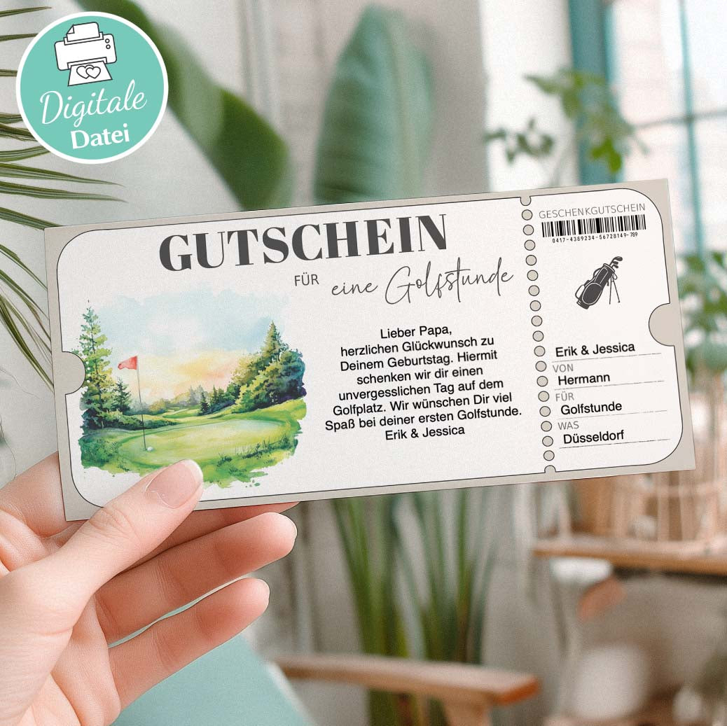 Gutschein Golfstunde Herzensprojekt Manufaktur