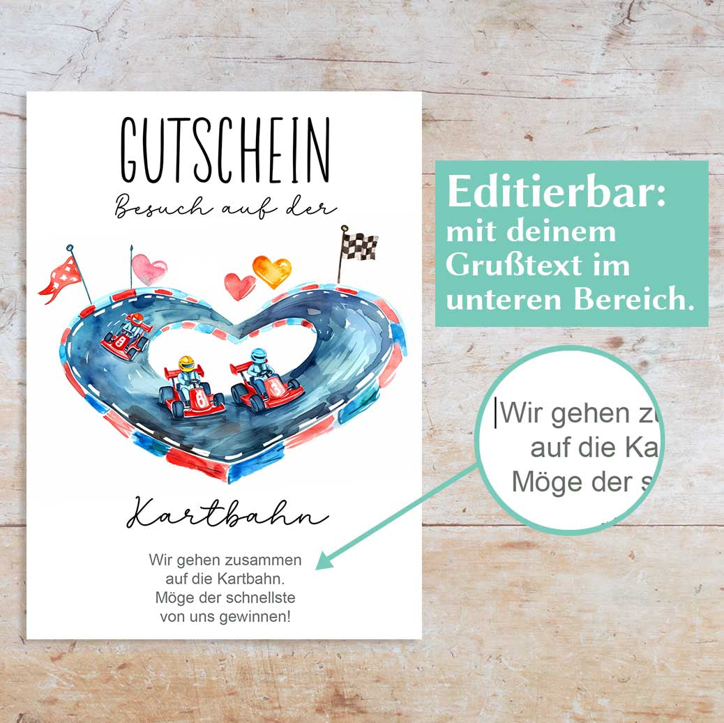 Go Kart Gutscheinvorlage Herzensprojekt Manufaktur