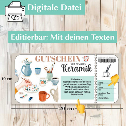 Gutschein Keramik bemalen Herzensprojekt Manufaktur