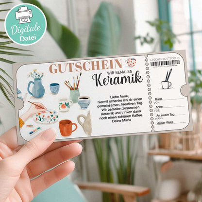 Gutschein Keramik bemalen Herzensprojekt Manufaktur