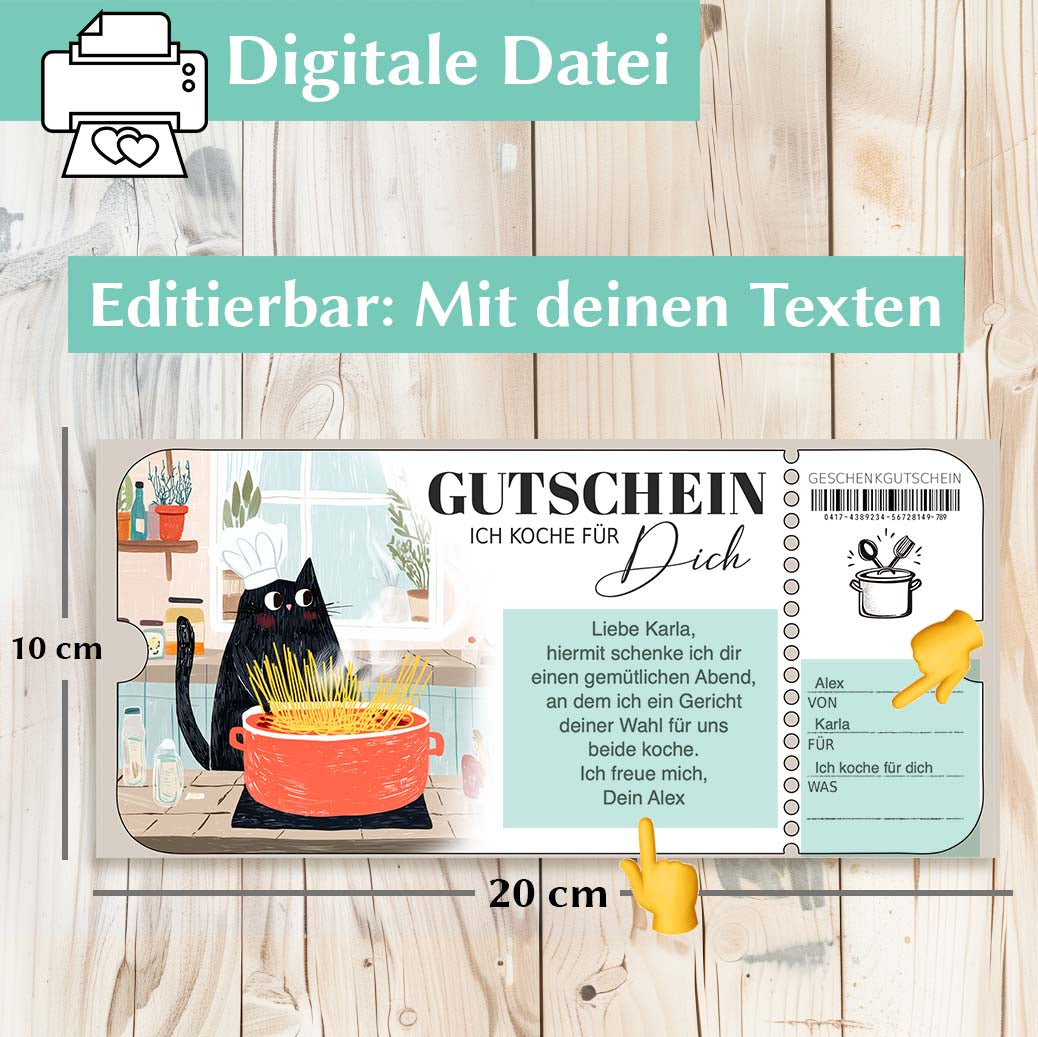 Gutschein "Ich koche für dich" Herzensprojekt Manufaktur