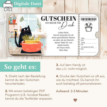Gutschein "Ich koche für dich" Herzensprojekt Manufaktur