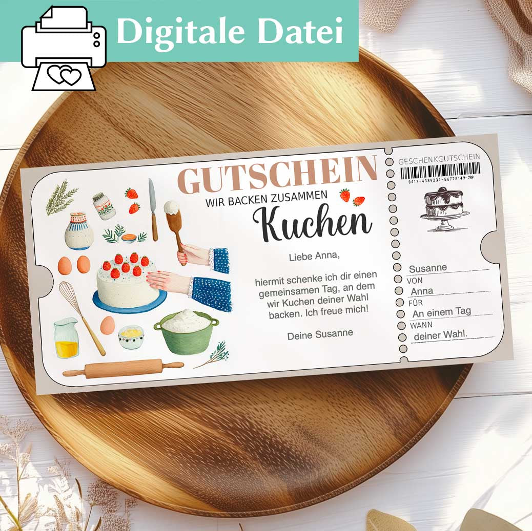 Gutschein Kuchen backen Herzensprojekt Manufaktur