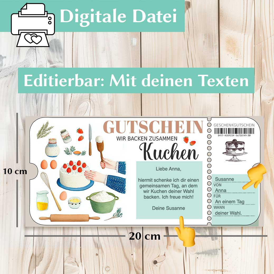 Gutschein Kuchen backen Herzensprojekt Manufaktur