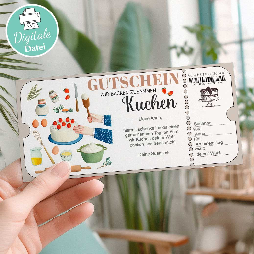 Gutschein Kuchen backen Herzensprojekt Manufaktur