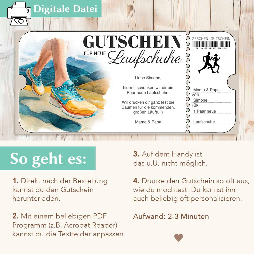 Laufschuhe Gutschein Herzensprojekt Manufaktur
