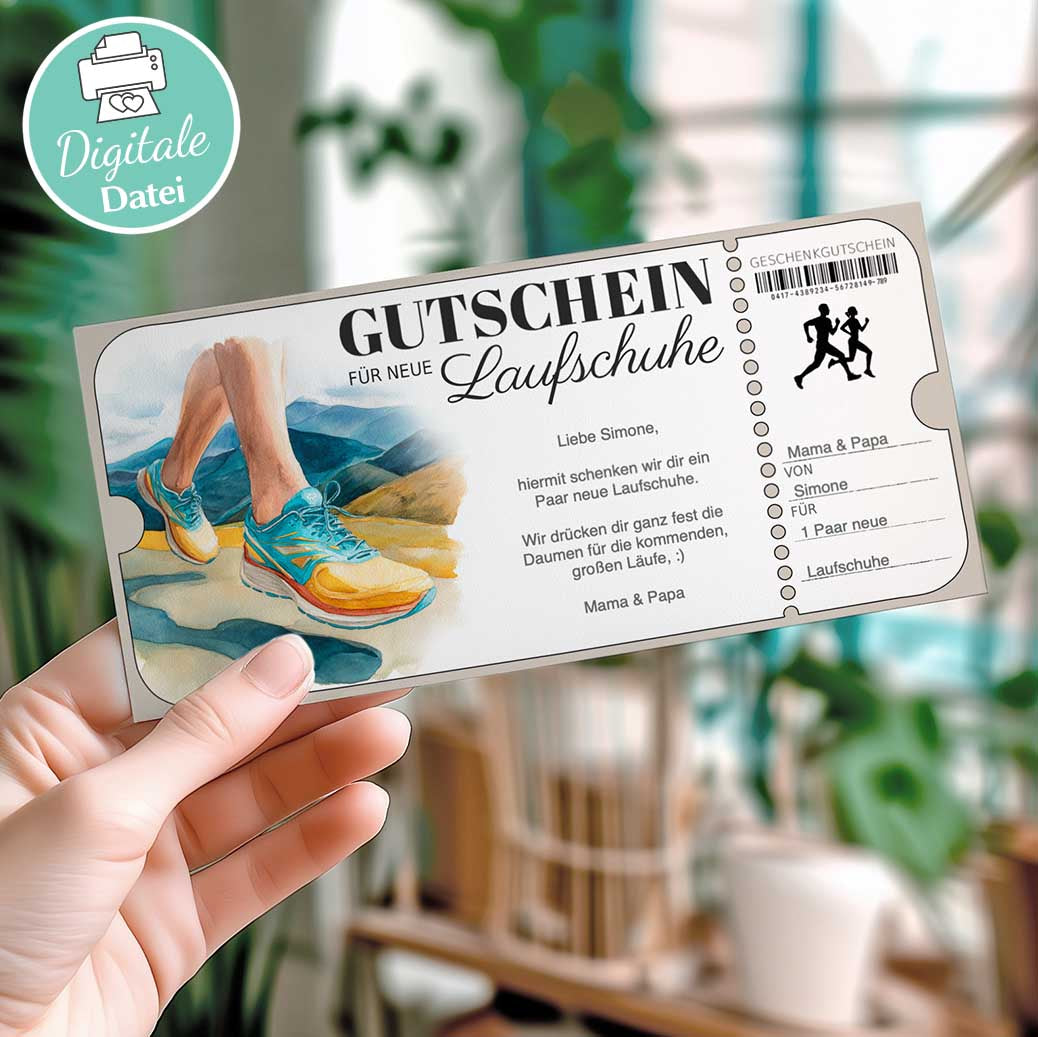 Laufschuhe Gutschein Herzensprojekt Manufaktur