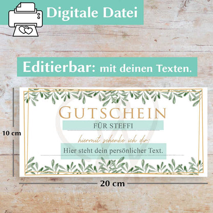Gutscheinvorlage zum Geburtstag Herzensprojekt Manufaktur
