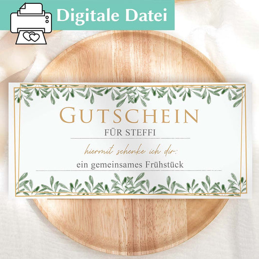 Gutscheinvorlage zum Geburtstag Herzensprojekt Manufaktur