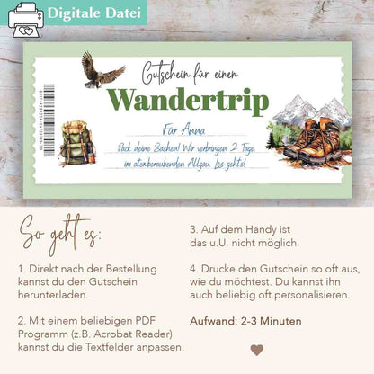 Gutschein Wandern Herzensprojekt Manufaktur