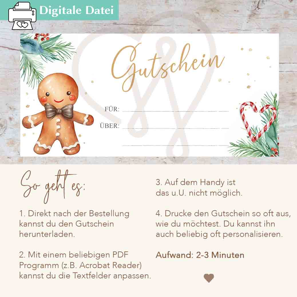 Weihnachten Gutschein Herzensprojekt Manufaktur