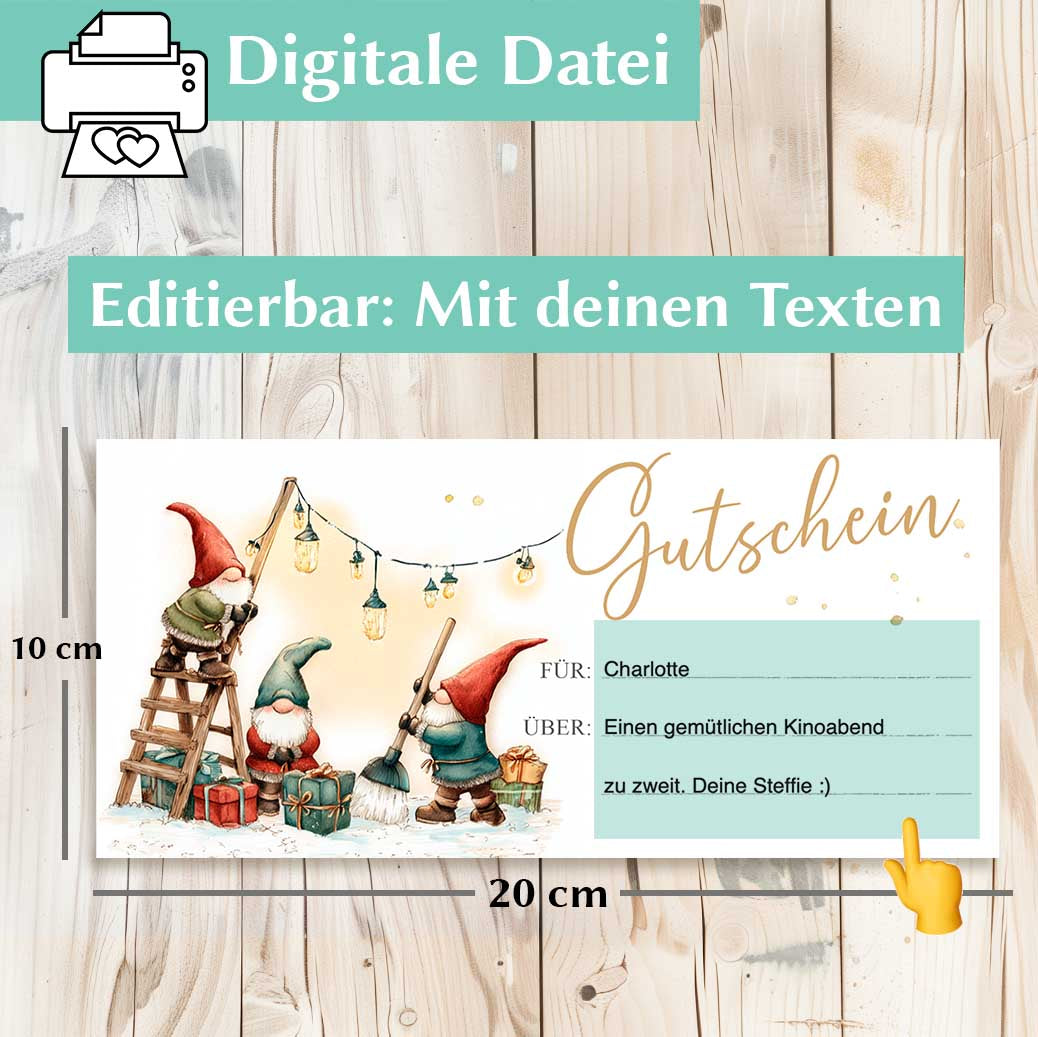 Weihnachtsgeschenk Gutschein