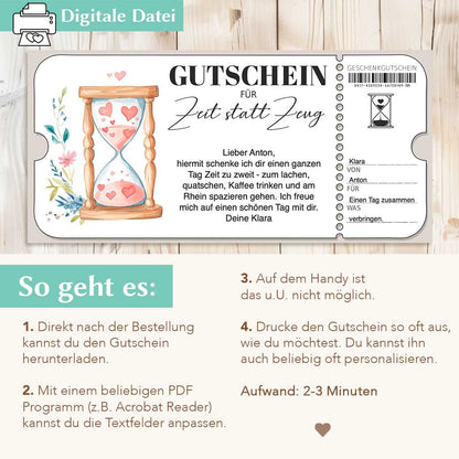 Gutschein Zeit schenken Herzensprojekt Manufaktur