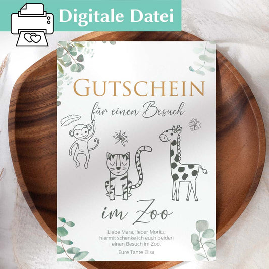 Gutschein für einen Zoobesuch Herzensprojekt Manufaktur