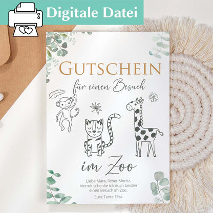 Gutschein für einen Zoobesuch Herzensprojekt Manufaktur
