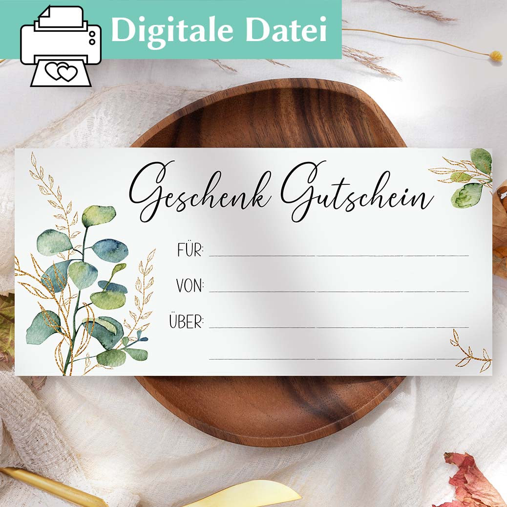 Geschenkgutschein Vorlage Herzensprojekt Manufaktur