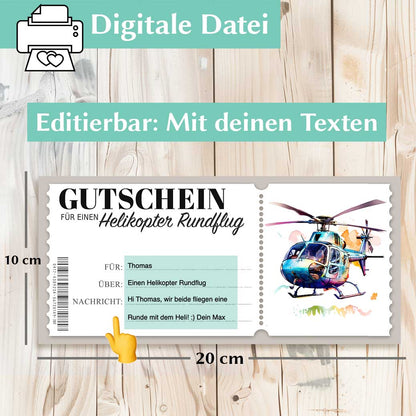 Helikopter Rundflug Gutschein Herzensprojekt Manufaktur
