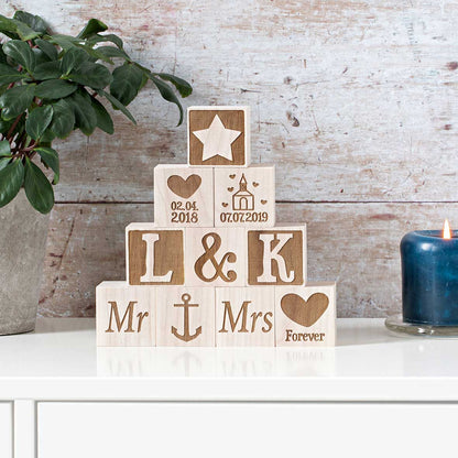 Holzwürfel zur Hochzeit Herzensprojekt Manufaktur