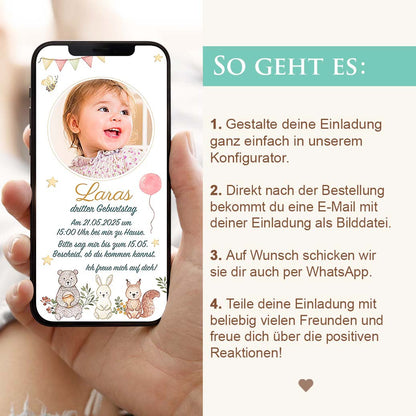Kindergeburtstag einladen WhatsApp Herzensprojekt Manufaktur