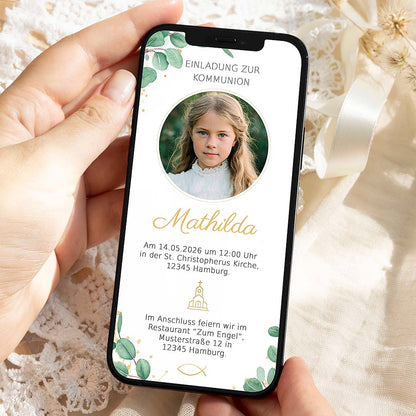 Kommunionseinladung WhatsApp Herzensprojekt Manufaktur