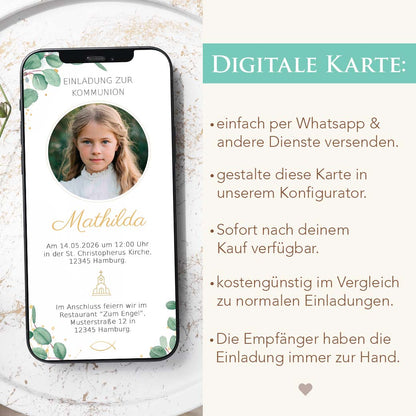 Kommunionseinladung WhatsApp Herzensprojekt Manufaktur