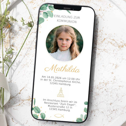 Kommunionseinladung WhatsApp Herzensprojekt Manufaktur