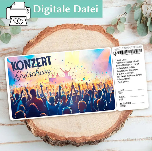 Konzertgutschein Vorlage Herzensprojekt Manufaktur