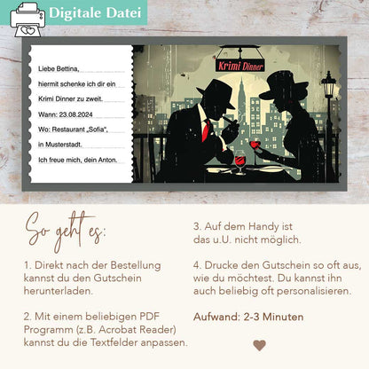 Krimi Dinner Gutschein Herzensprojekt Manufaktur