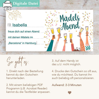Mädelsabend Gutschein Herzensprojekt Manufaktur