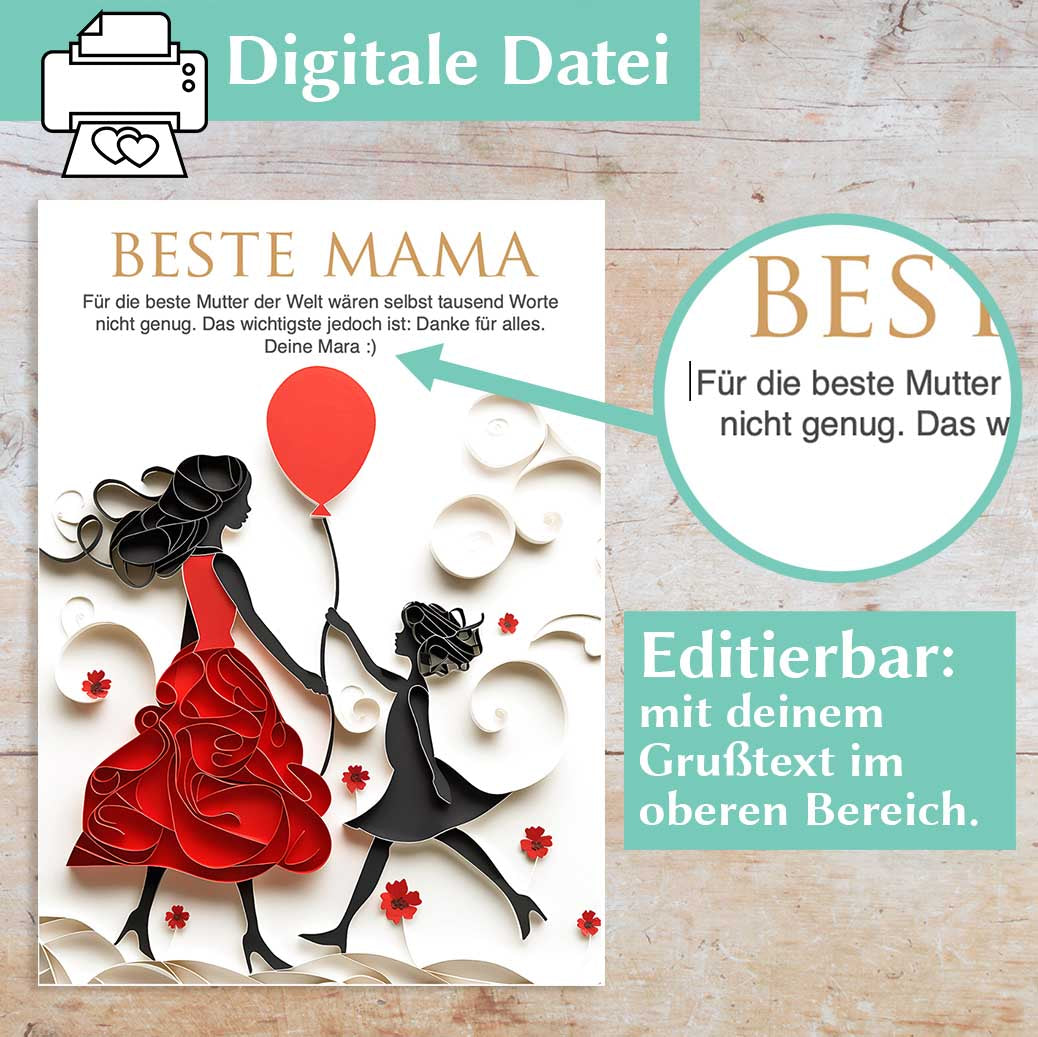 Grußkarte zum Muttertag Herzensprojekt Manufaktur