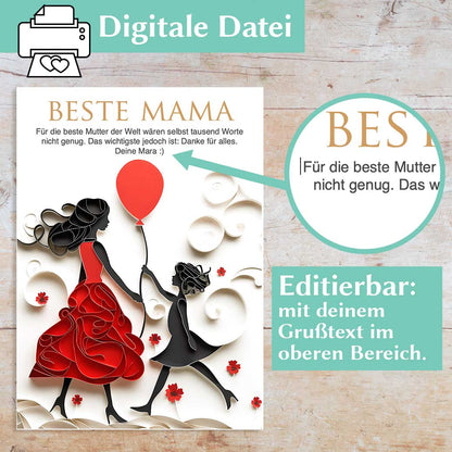 Grußkarte zum Muttertag Herzensprojekt Manufaktur