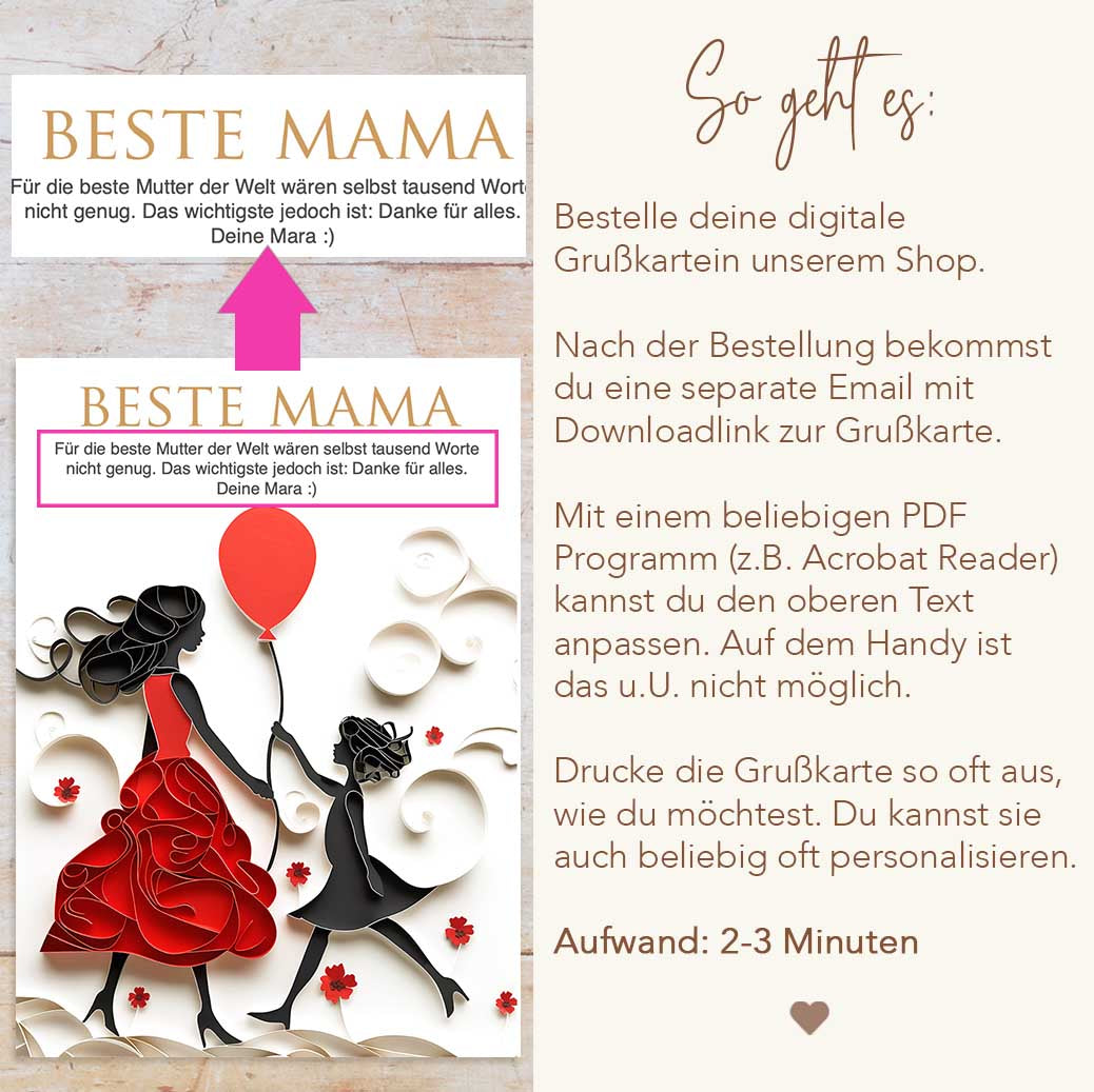 Grußkarte zum Muttertag Herzensprojekt Manufaktur
