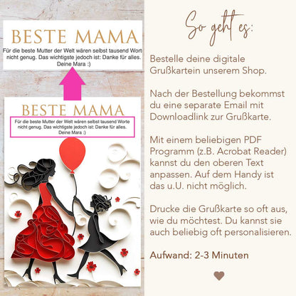 Grußkarte zum Muttertag Herzensprojekt Manufaktur