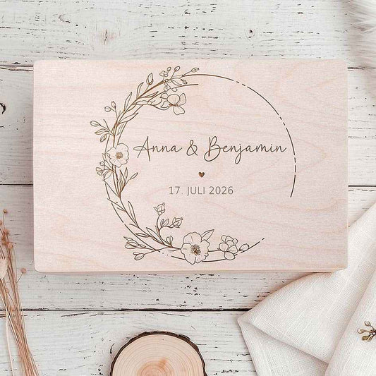 Personalisierte Holzbox Hochzeit