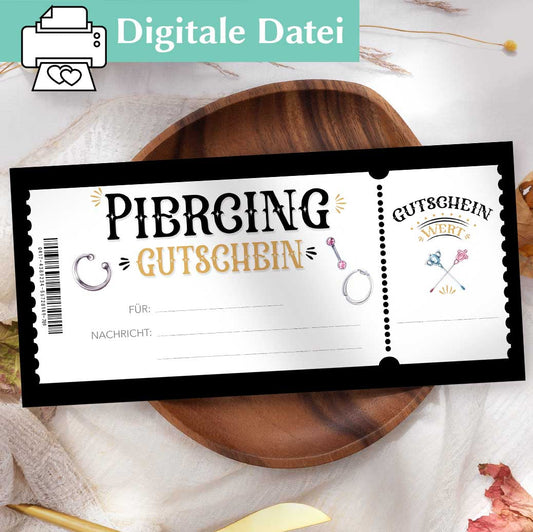 Piercing Gutscheinvorlage Herzensprojekt Manufaktur