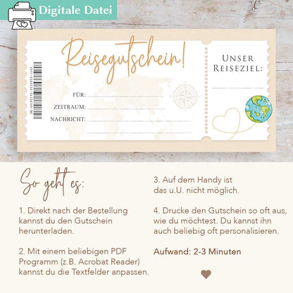 Reisegutschein Vorlage Herzensprojekt Manufaktur