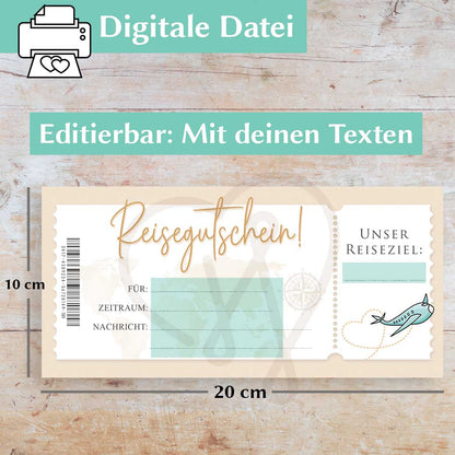 Reisegutschein Vorlage Herzensprojekt Manufaktur