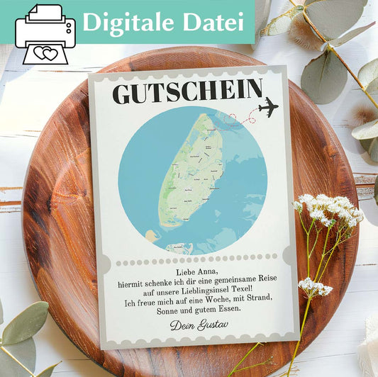 Reisegutschein Editierbar Herzensprojekt Manufaktur