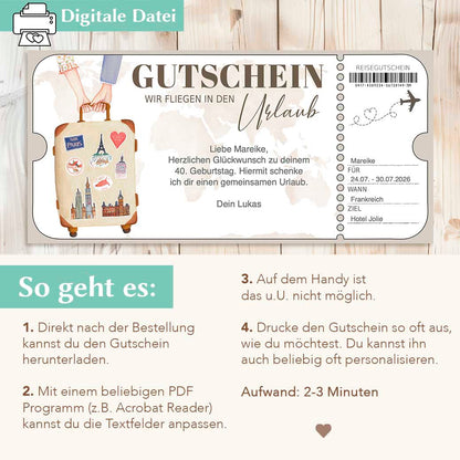 Reisegutschein Urlaub Herzensprojekt Manufaktur