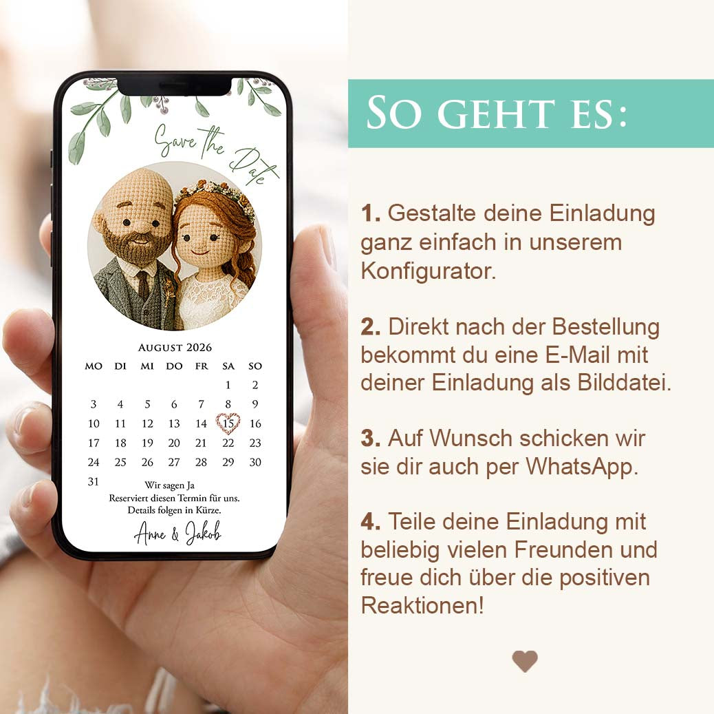 Save the Date WhatsApp Lustig Herzensprojekt Manufaktur