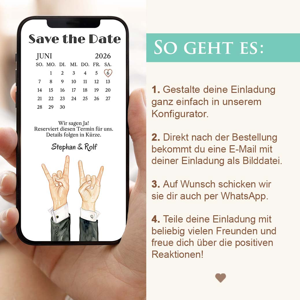 Save the Date Vorlage Männer Herzensprojekt Manufaktur