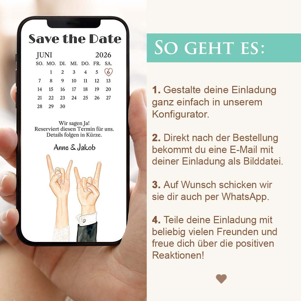 Save the Date Vorlage WhatsApp Herzensprojekt Manufaktur