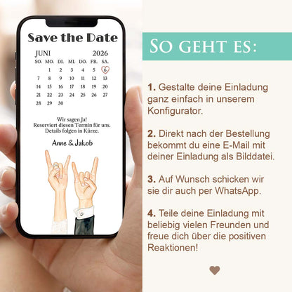 Save the Date Vorlage WhatsApp Herzensprojekt Manufaktur