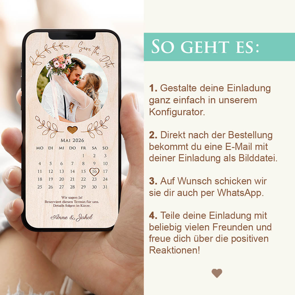Save the Date WhatsApp Vorlage Herzensprojekt Manufaktur