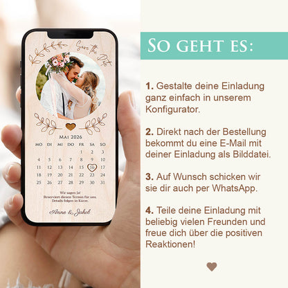 Save the Date WhatsApp Vorlage Herzensprojekt Manufaktur
