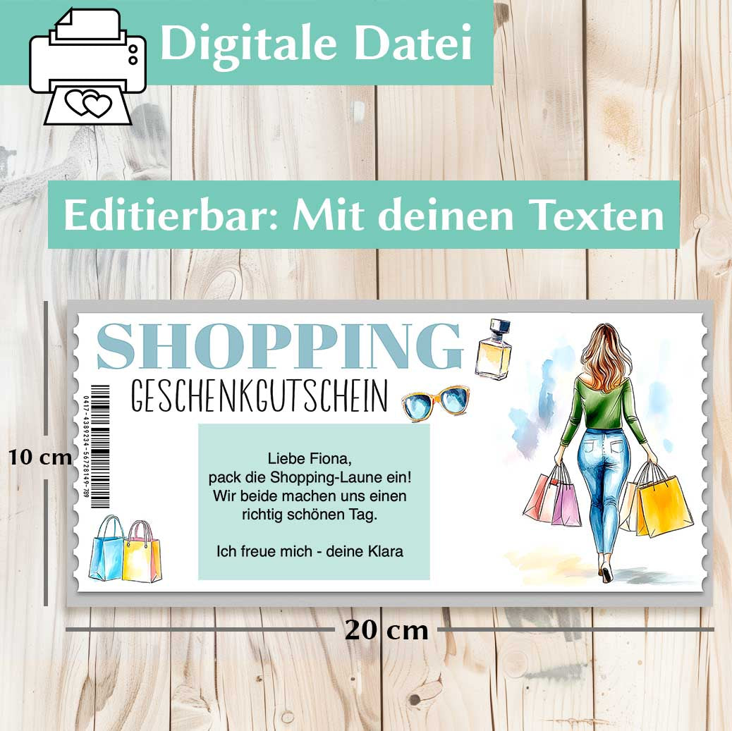 Shopping Gutscheinvorlage Herzensprojekt Manufaktur